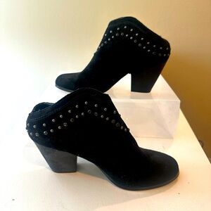 Yellow Box Dip Black Studded Ankle Booties